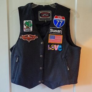 Womens Black Motorcycle Vest
